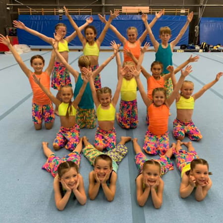 kids of a gymnastics class