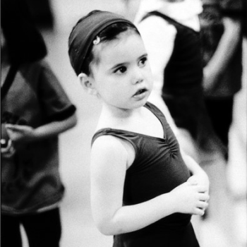 Little girl in a ballet class