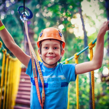 young boy in a playground