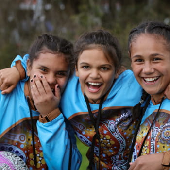 young girls laughing